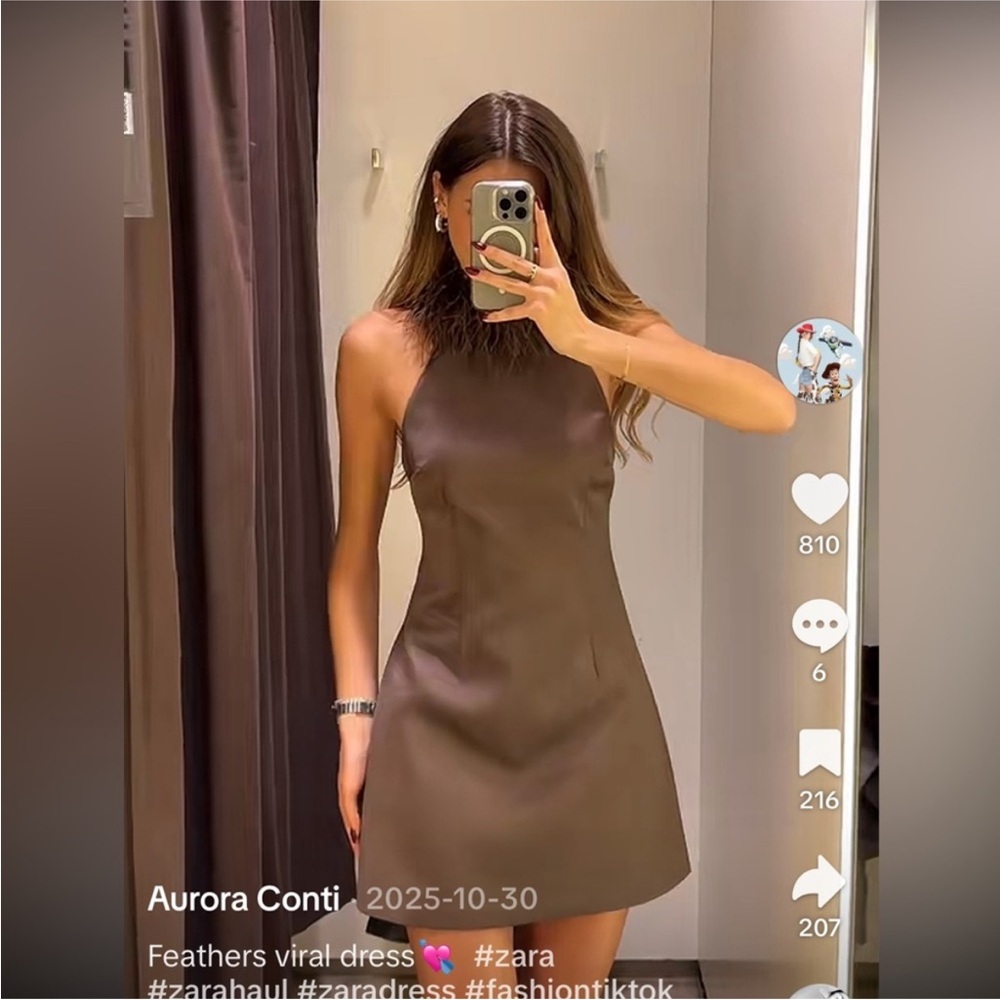 FEATHER HALTER DRESS - Picture 11 of 16